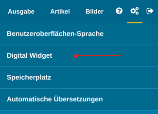 Einstellungen: Digital Widget