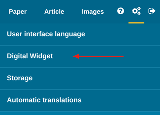 Settings: Digital Widget