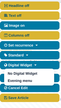 Assign a Digital Widget in the article menu