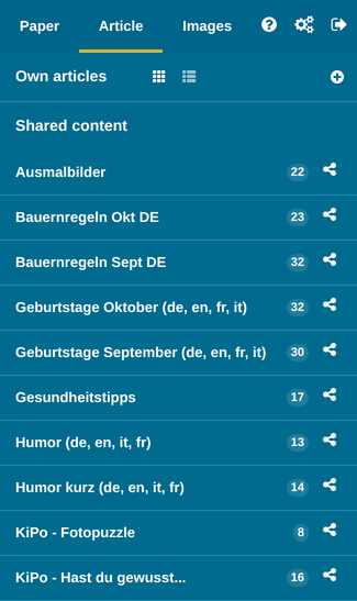 Article section: Shared content