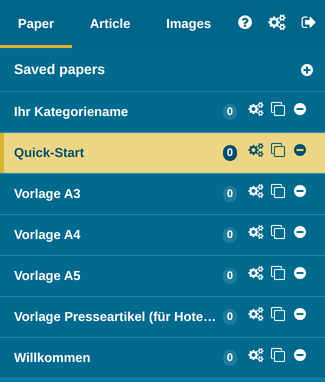 Saved papers with several edition categories